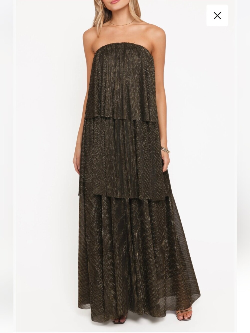 Nwt Petal And Pup Bloom Tiered Maxi Dress Strapless Xl